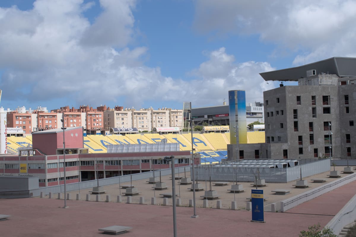 El Estadio de Gran Canaria visto desde el exterior, en Siete Palmas